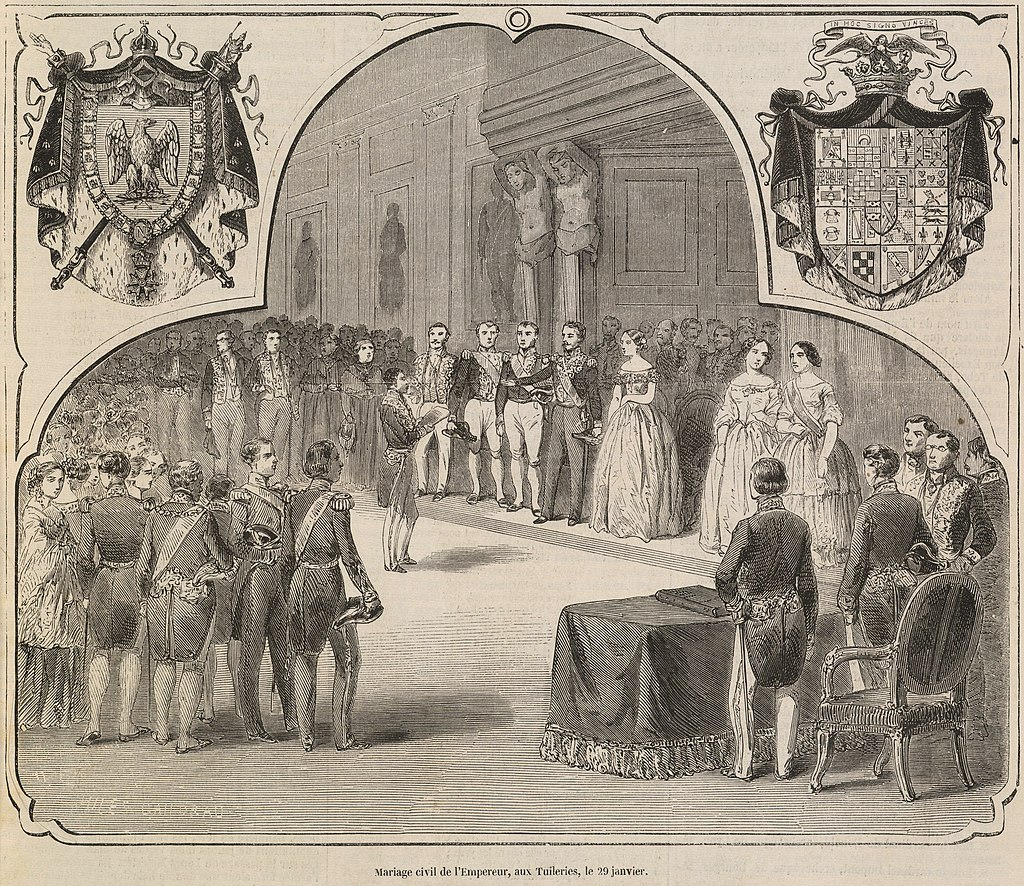 гравюра, изображающее гражданскую церемонию 29 января 1853 года