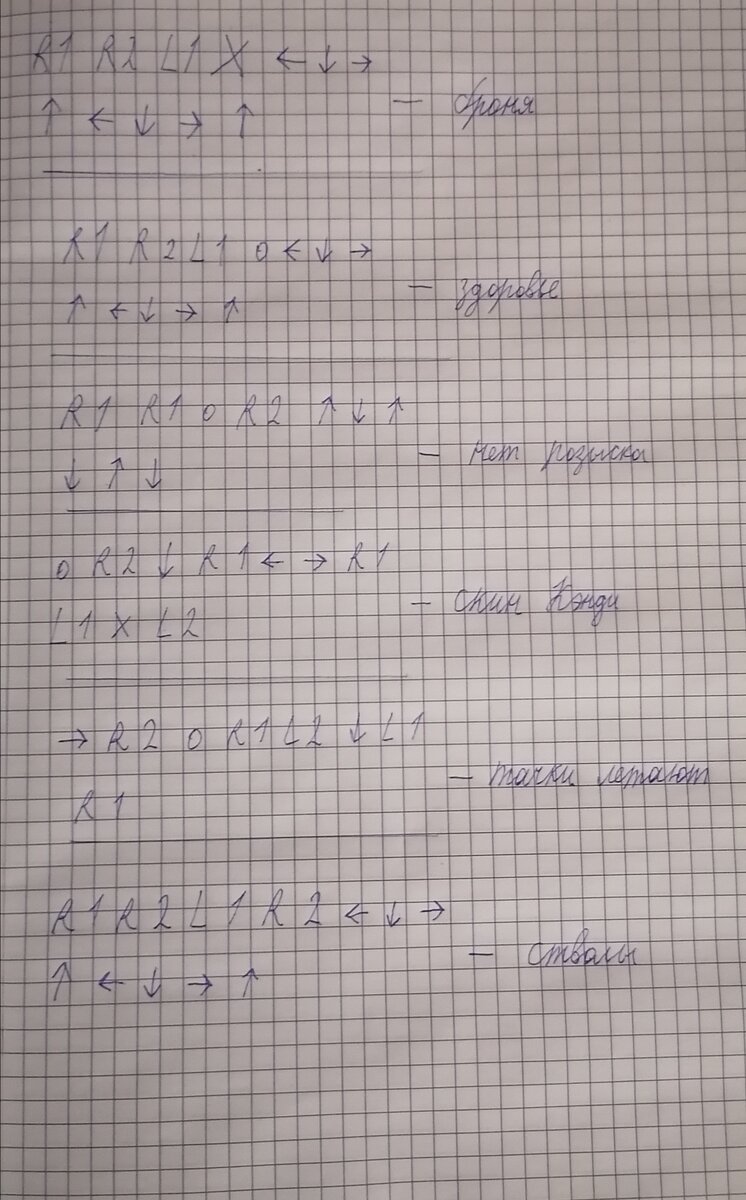 Листок с кодами. Все так делали? 