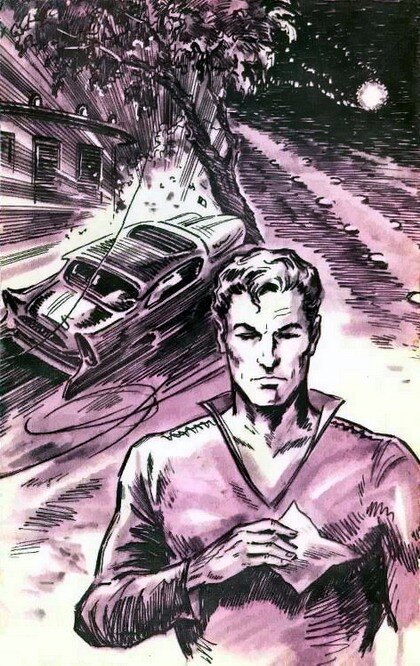 Юрий Макаров. Иллюстрация к журнальной публикации романа Юрия Тупицына "Старт" ("Перед дальней дорогой"). Изображение взято из открытых источников