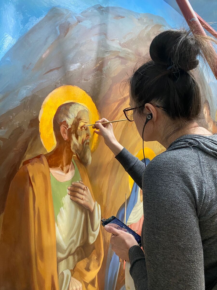 Фрагмент росписи часовни в Крыму. Работа мастерской "Палехский Иконостас"