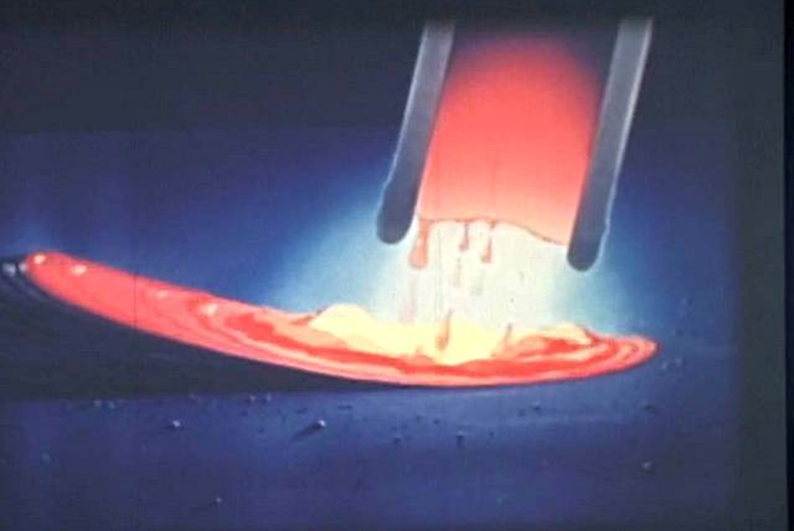 Плавление электрода сварочной дугной