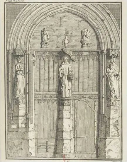 Вот это реконструкция потрала церкви целестинов, а в галерее- сами скульптуры, которые сегодня хранятся в Лувре, а в ГМИИ можно видеть слепки с них.