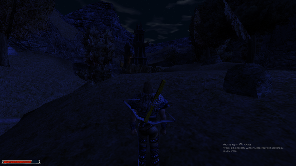 В ночи башня выглядит ещё угрожающе. Кстати, смена дня и ночи в игре просто офигенная!