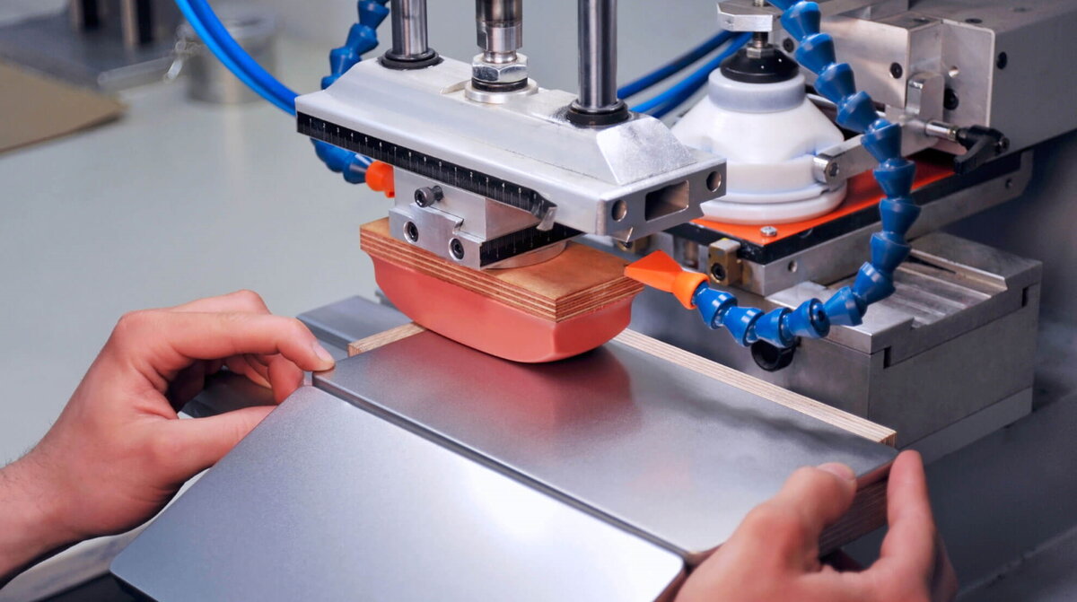 Процесс тампопечати. Фото автора.