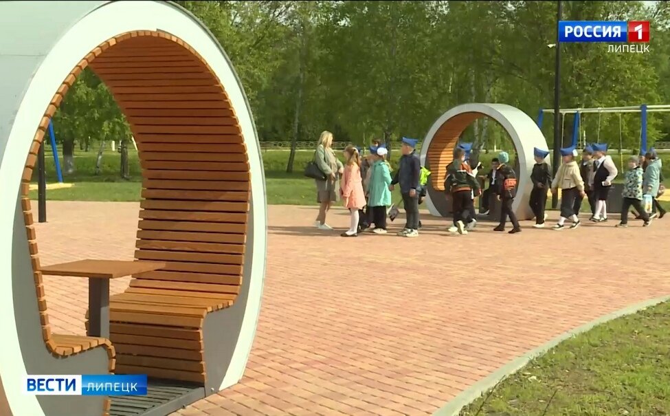 В Грязях закончили второй этап благоустройства сквера 50 лет Победы