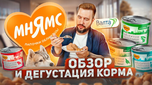 Влажный корм Мнямс | Обзор корма и дегустация | Консервы для собак Мнямс Delicatesse | Новинка от Валта Пет Продактс