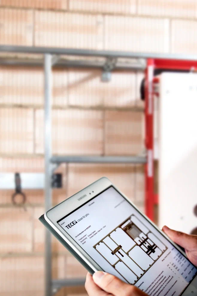 "TECEprofil: инновационная силовая каркасная система для быстрого и надежного монтажа сантехники в ванной комнате".-8