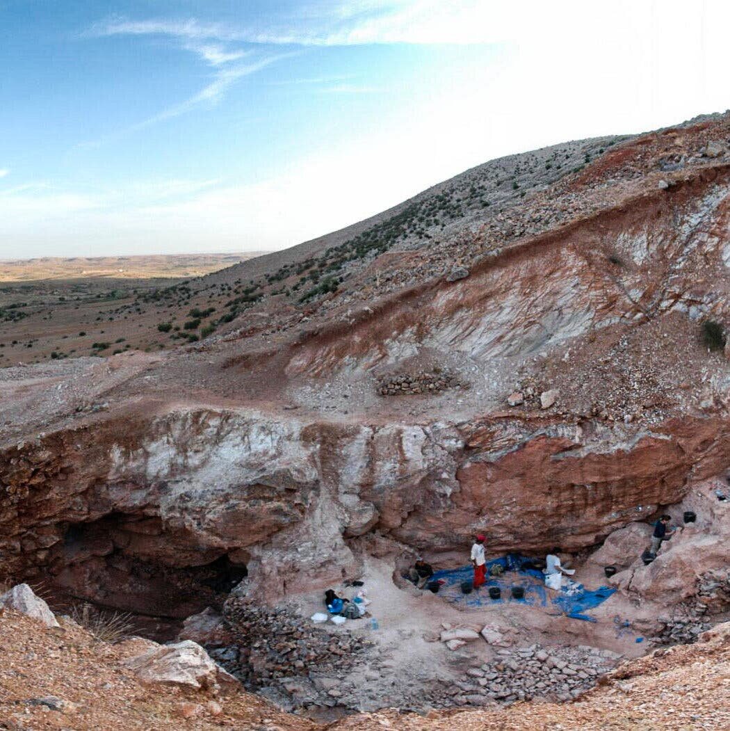 Раскопки на археологическом участке Джебель-Ирхуд в Марокко, где в 2017 году были обнаружены окаменелости возрастом 300 000 лет, которые могут быть самым древним свидетельством существования Homo sapiens.