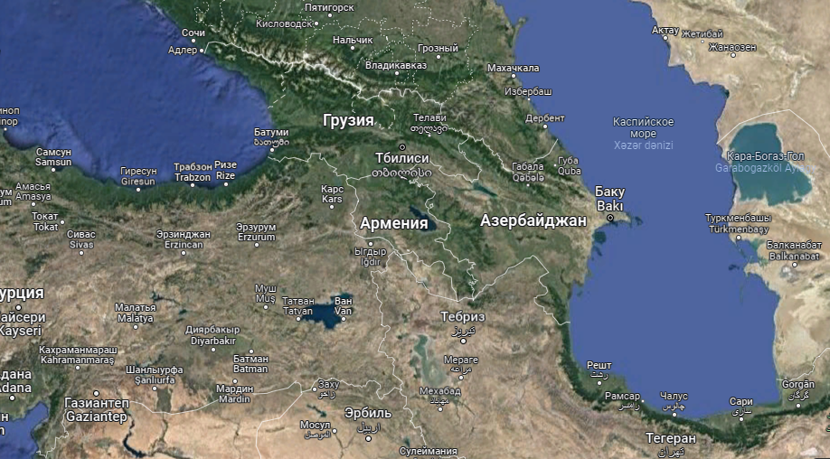 Армения на карте
