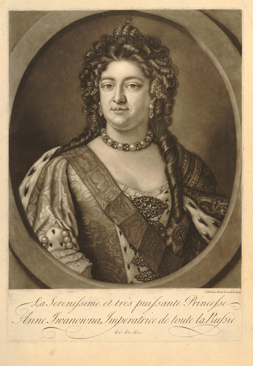 Анна Иоанновна в 1734 году по версии голландца Джона Фабера Младшего