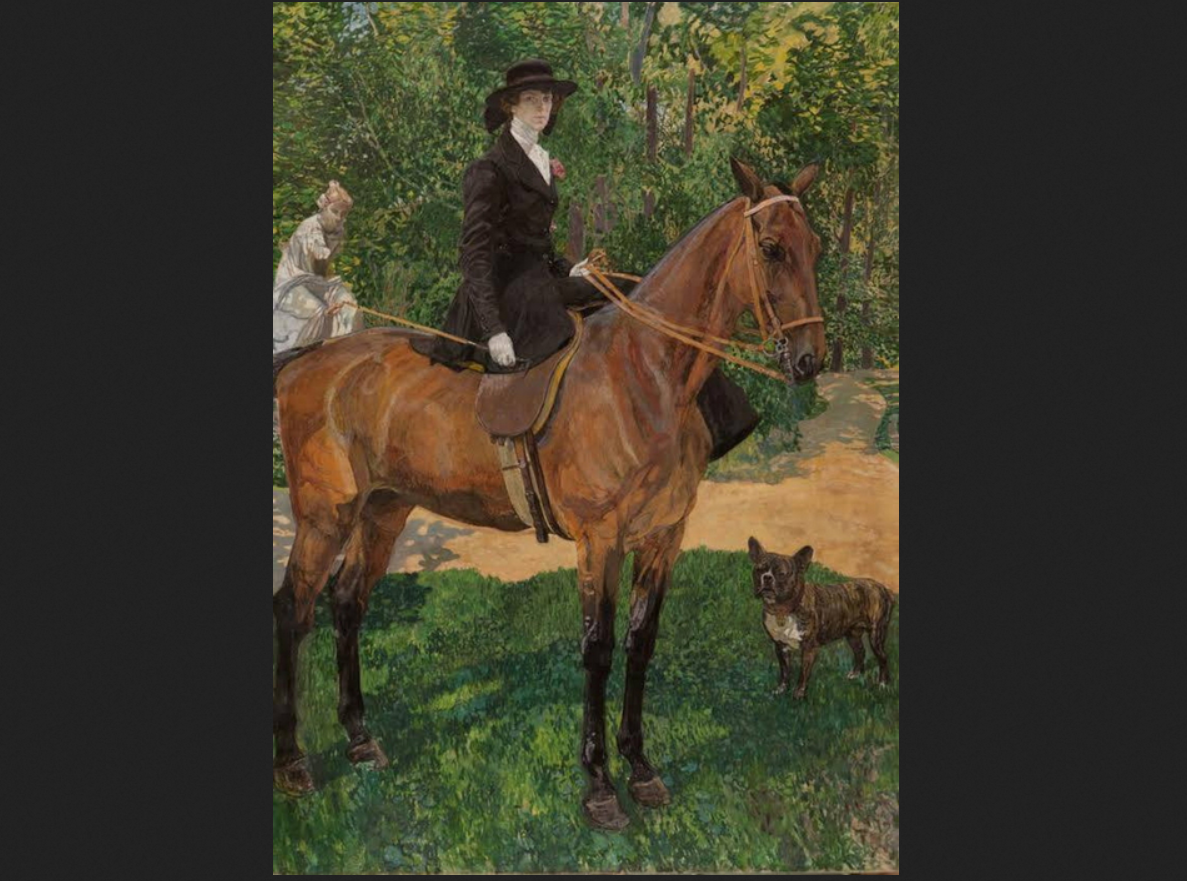 Александр Головин. "Портрет Евфимии Носовой на лошади"