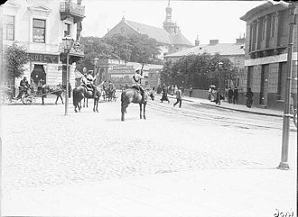 Казаки в центре Варшавы, 1905 год 