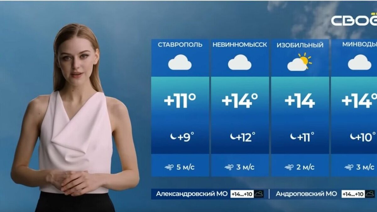     Цифровизация шагает по планете. Потихоньку-полегоньку ИИ-программы лишают людей рабочих мест и у нас, в России. Бурю эмоций вызвала в соцсетях так называемая Снежана Туманова – ведущая прогноза погоды на ставропольском телеканале «СвоёТВ», сгенерированная нейросетью.