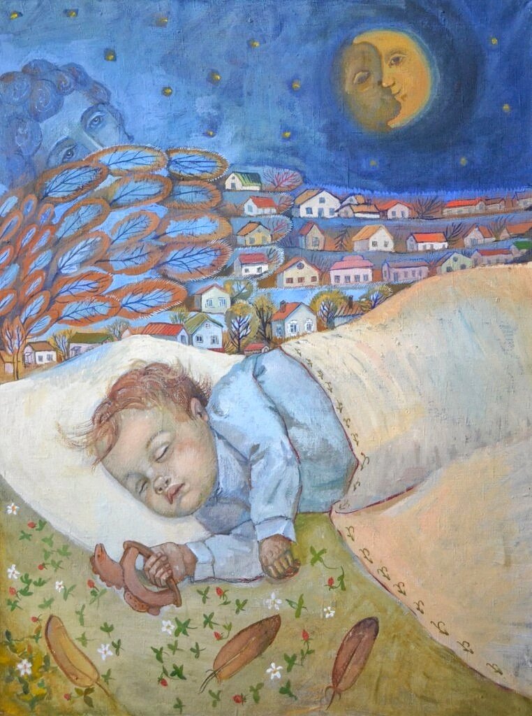 Спи (портрет Маши) , холст, темпера, 2010 год