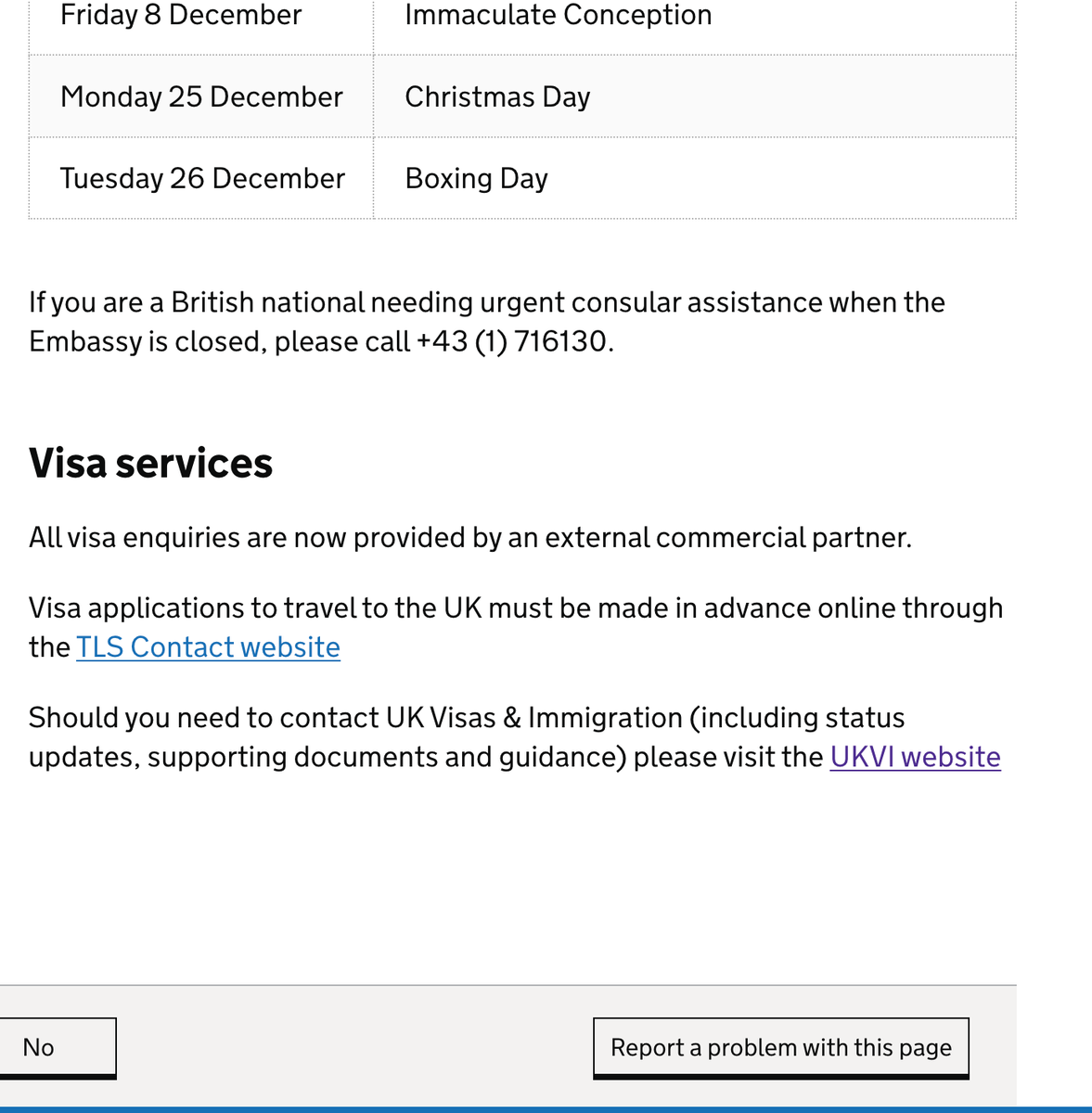 Информация на сайте посольства о том, что визовыми вопросами они не занимаются