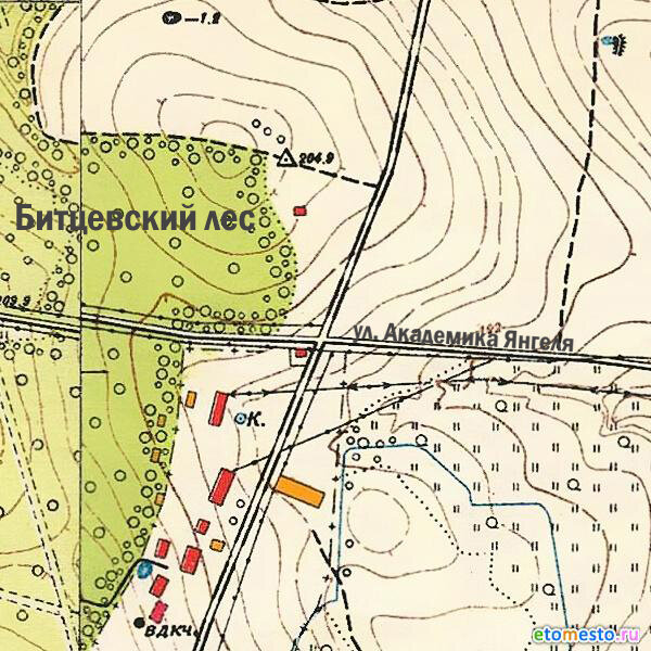 Фрагмент карты Москвы и окрестностей Мосгоргеотреста 1950-1952. Источник: etomesto.ru