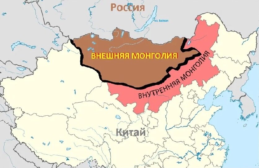 Внешняя и Внутренняя Монголии на картах