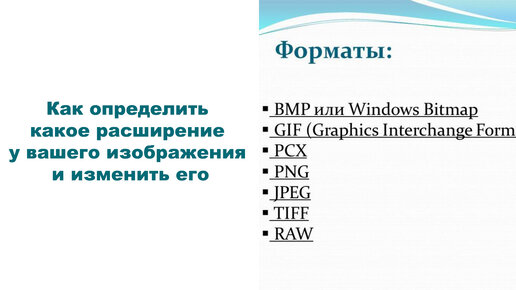 Как определить какое расширение у вашего изображения и изменить его