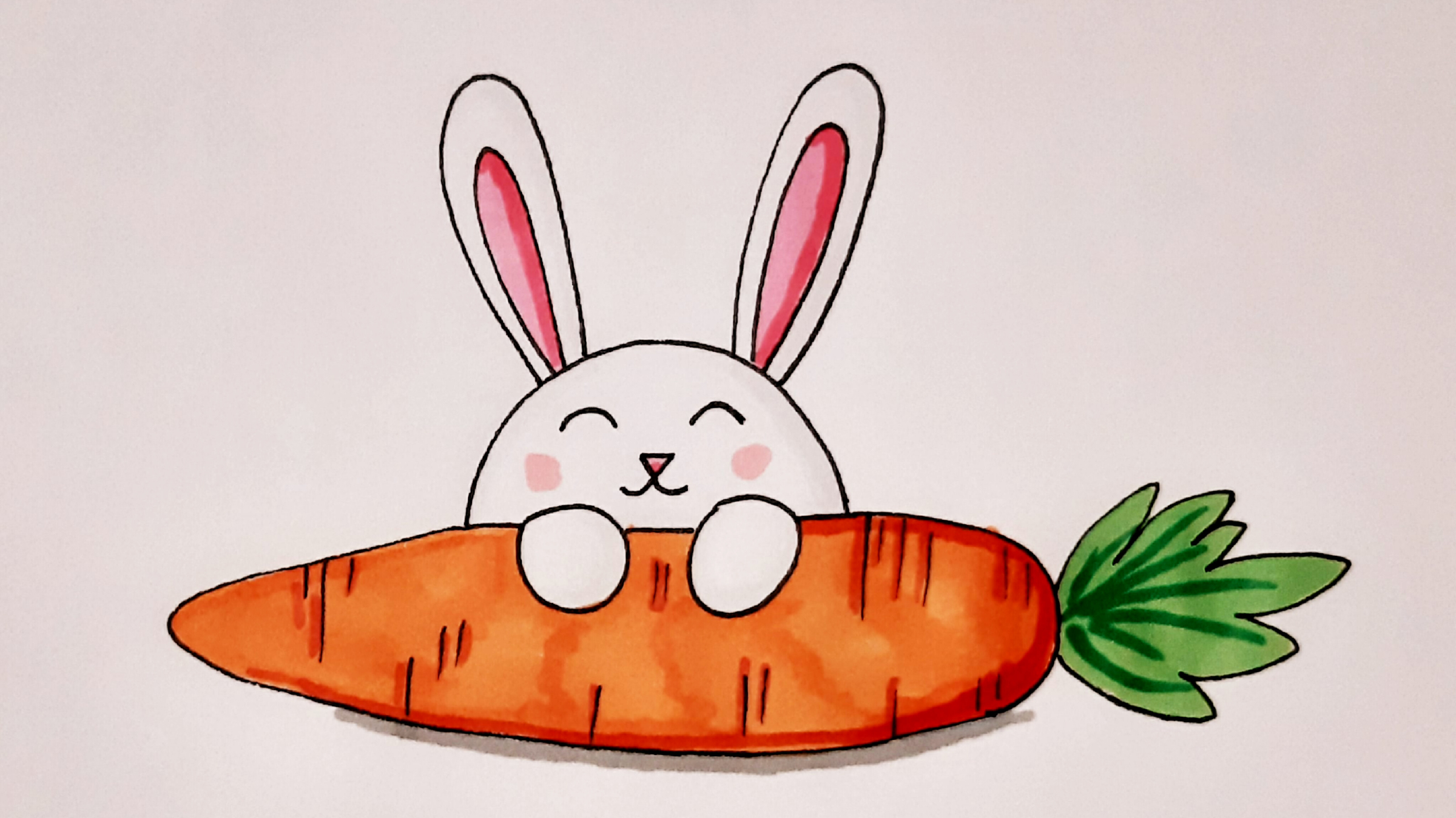 Заяц с морковкой рисунок