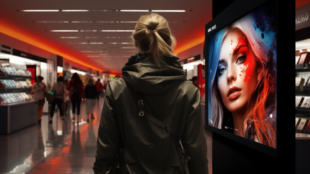 Пример айвера-консультанта при входе в торговый павильон.