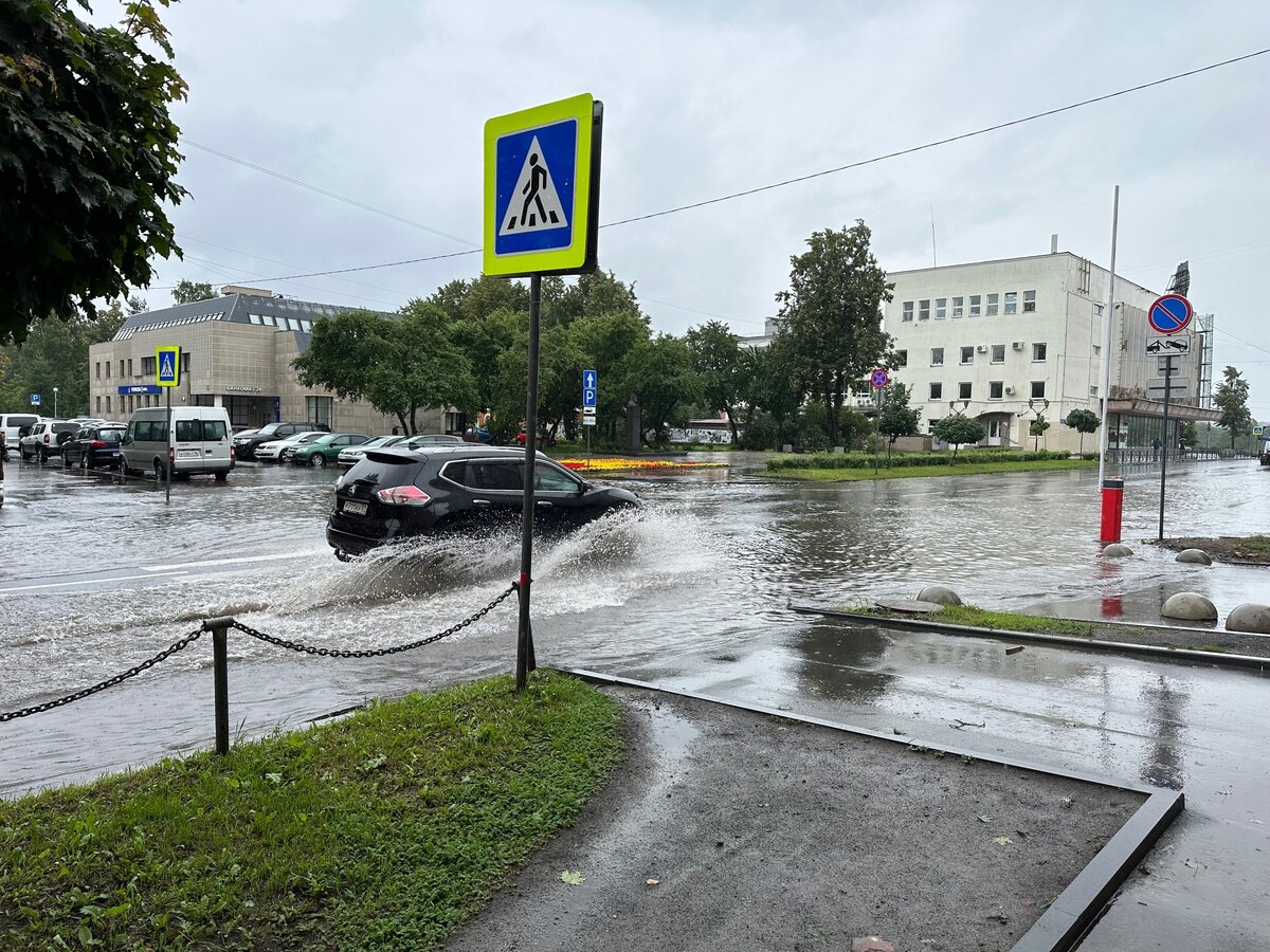    На лужу с маленький водоем вновь жалуются в ПетрозаводскеАлександра Сухова