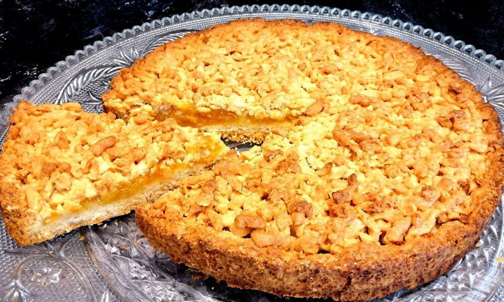 Лимонно апельсиновый пирог из песочного теста