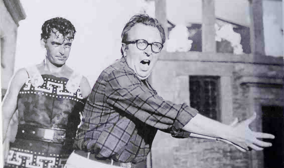 Сержио Леоне и Рори Кэлхун на съемках “Колосс Родосский” (Il colosso di Rodi, 1961)