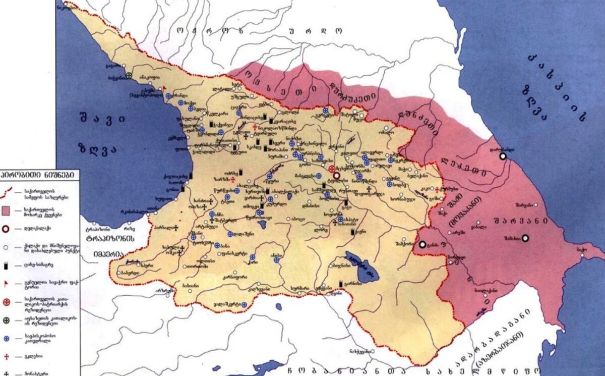 Грузия при тамаре карта