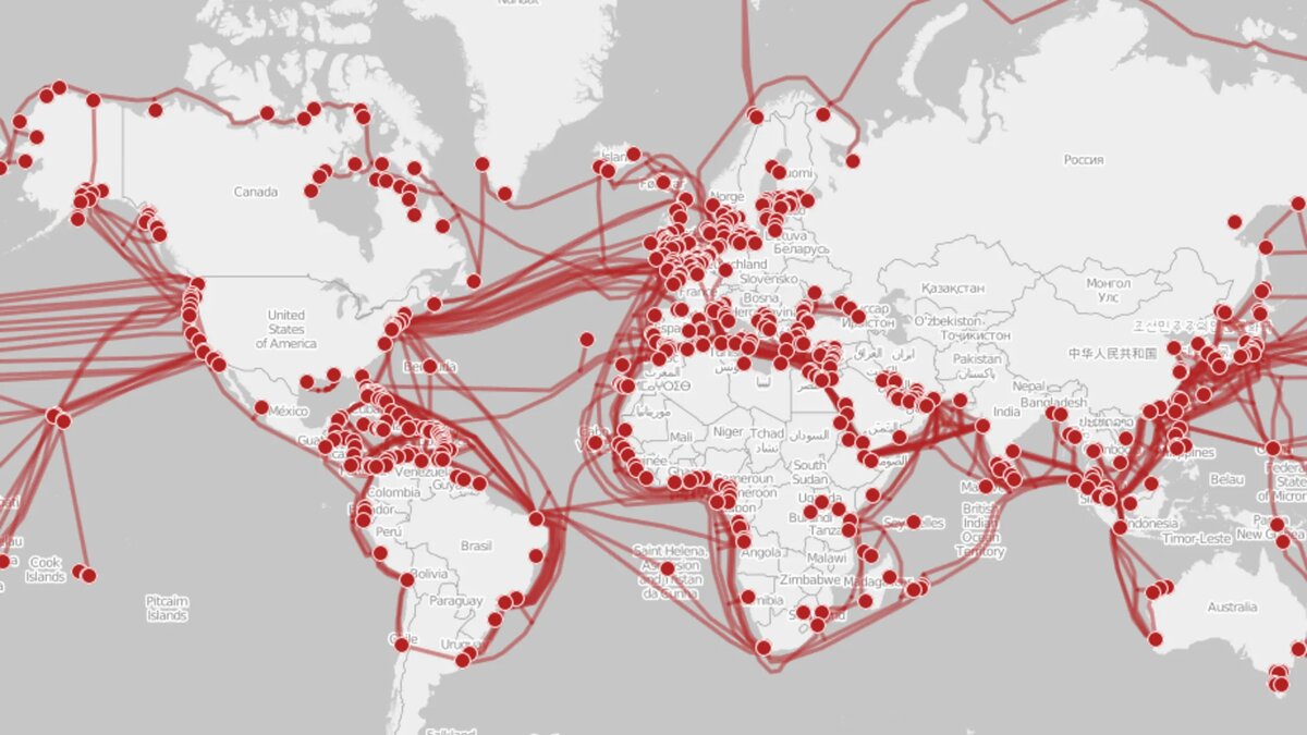 Карта интернет кабелей в россии