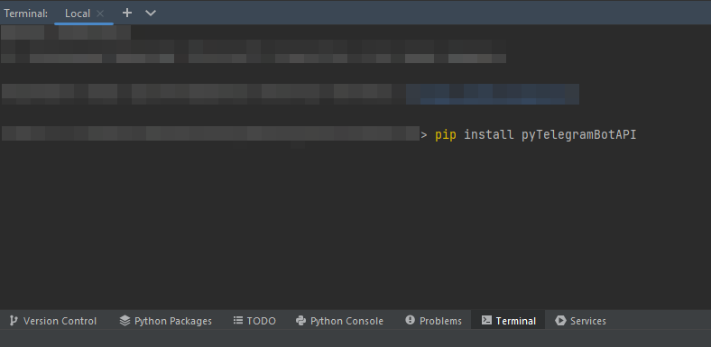 pip install pyTelegramBotAPI