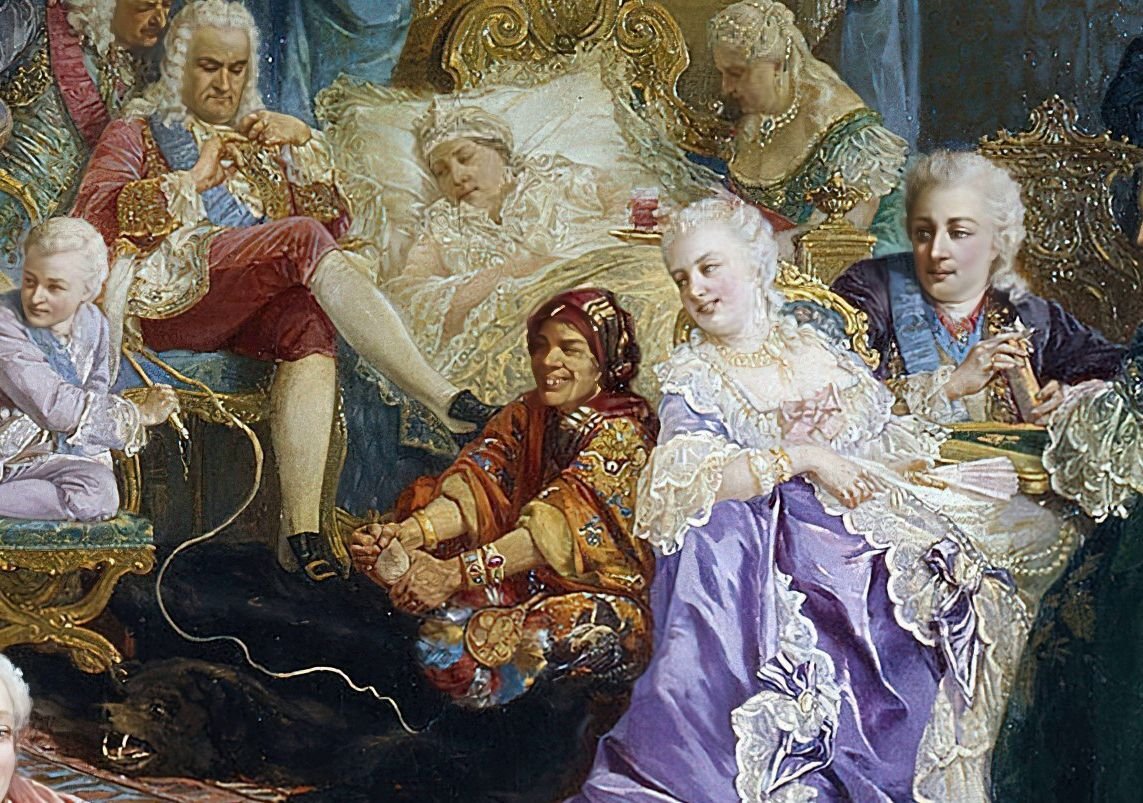 Авдотья Буженинова (в центре) на картине В. Якоби