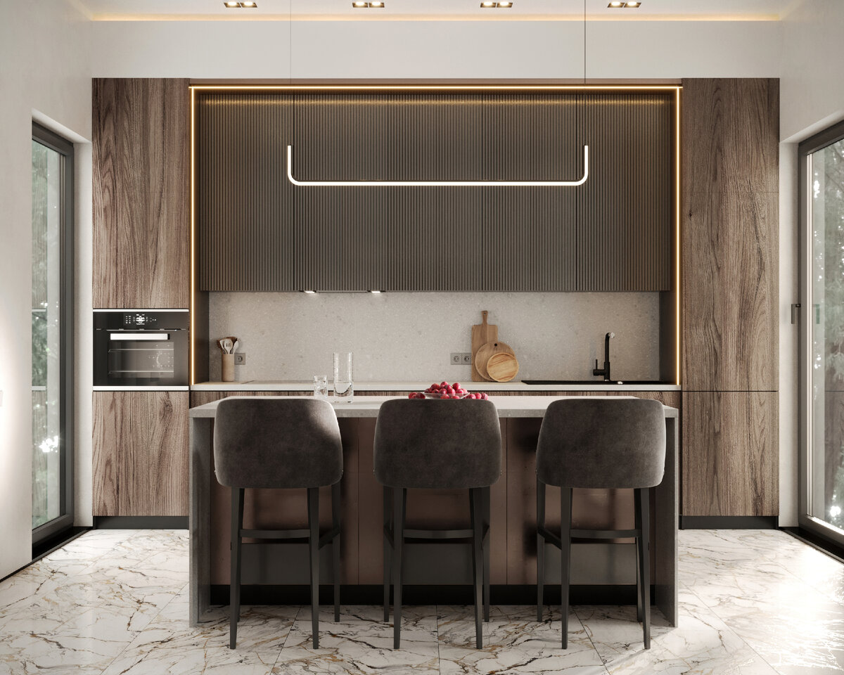 Дизайн интерьера кухни в загородном доме 30 кв.м. Ксения Муравьева ПОДРУГА ПО РЕМОНТУ, Екатеринбург.