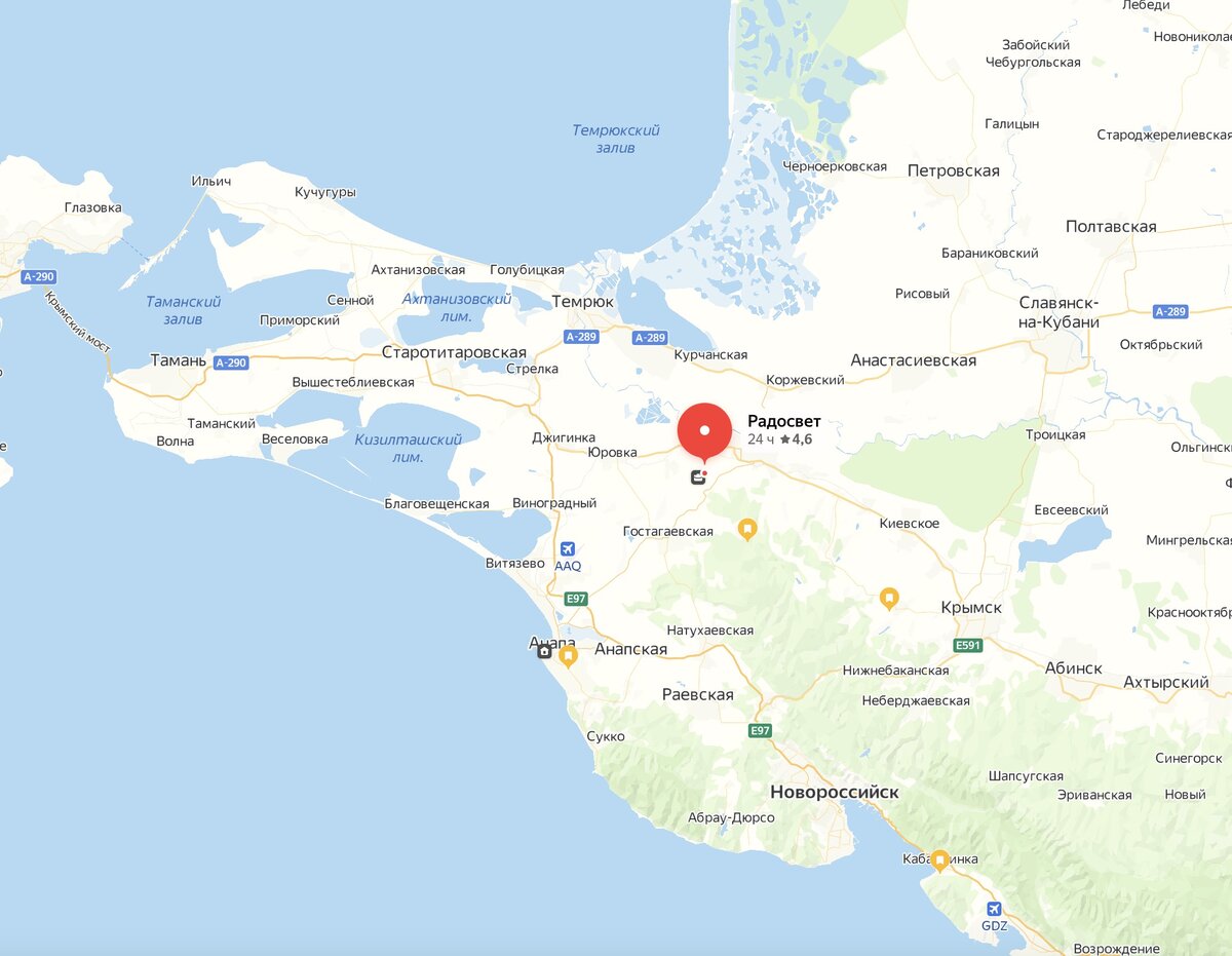 Радосвет на карте