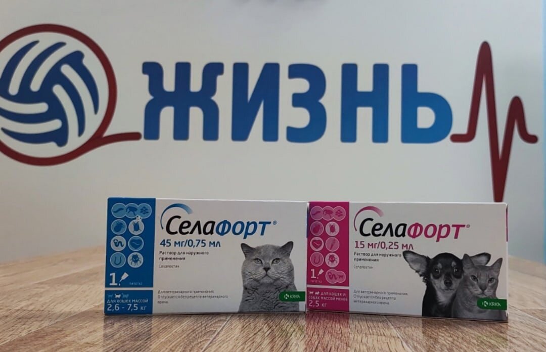 Капли Селафорт купить в Калуге можно в ветаптеке "Жизнь"