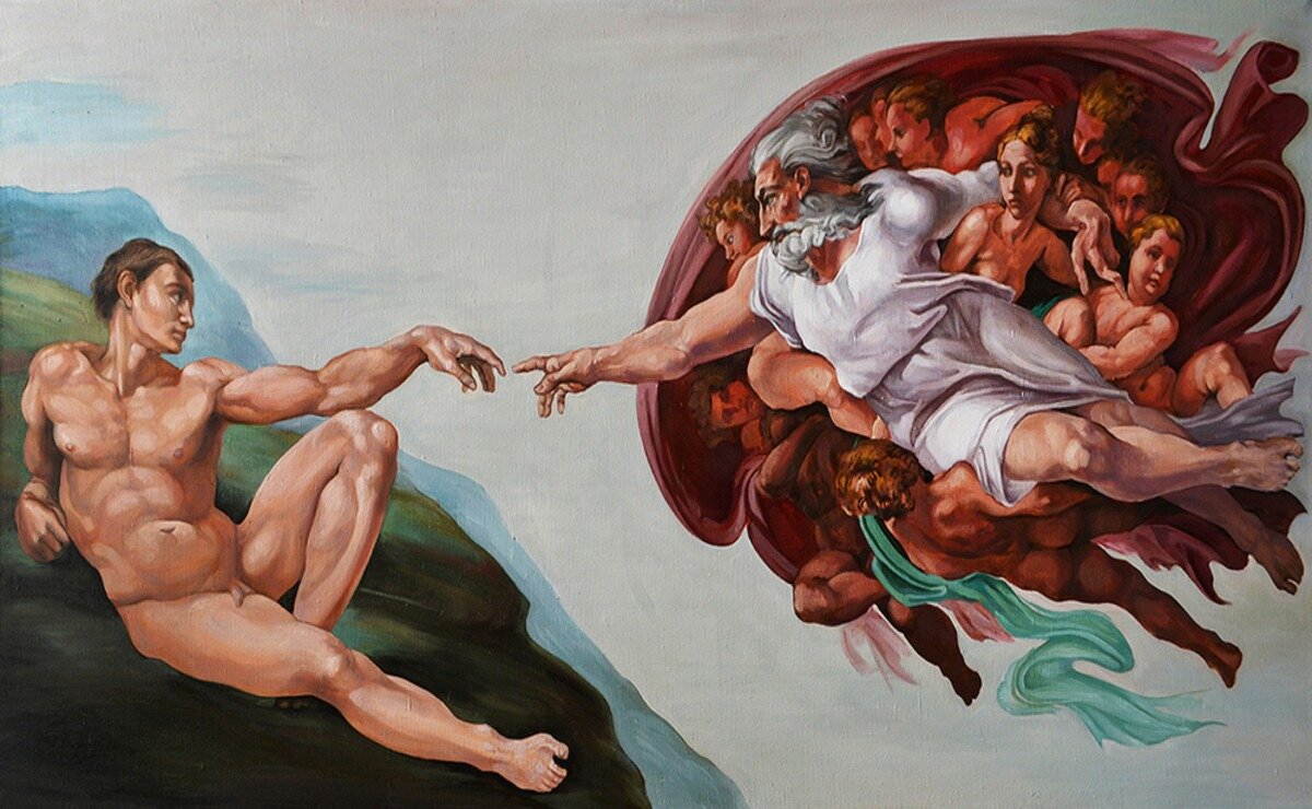 Сотворение Адама картина Микеланджело