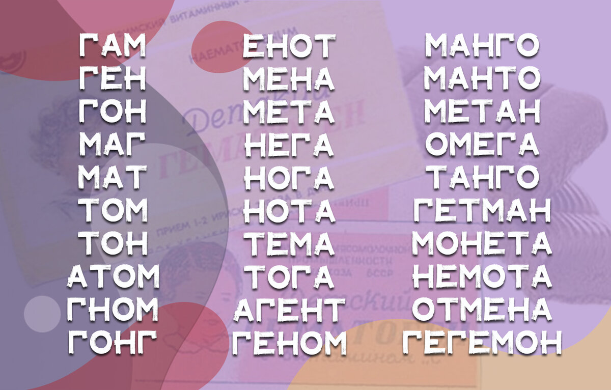 Мы составили 30 слов из слова "гематоген". А сколько вы сможете ...