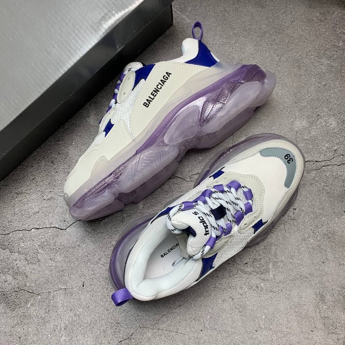 Balenciaga Triple S Clear Sole Grey Blue 544351W09E11322