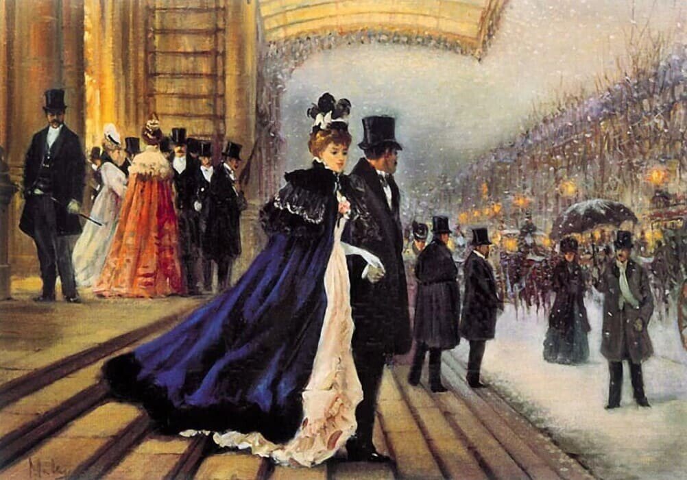 После театра. Художник Алан Мейли. Цикл "Ностальгия по XIX веку".