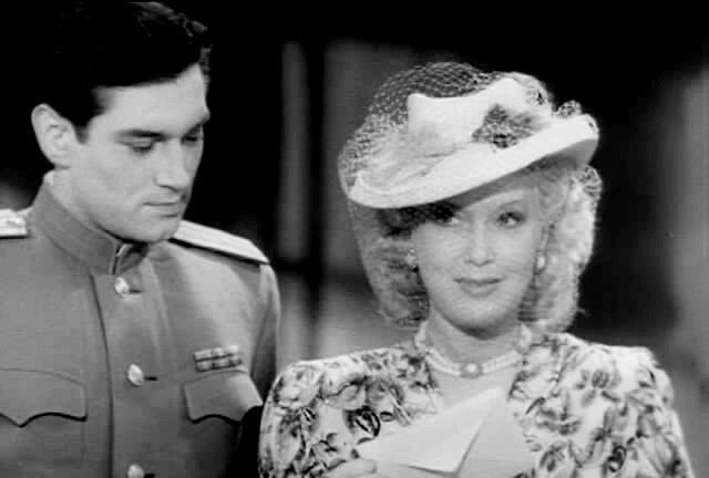 Владлен Давыдов и Любовь Орлова в фильме "Встреча на Эльбе", 1949