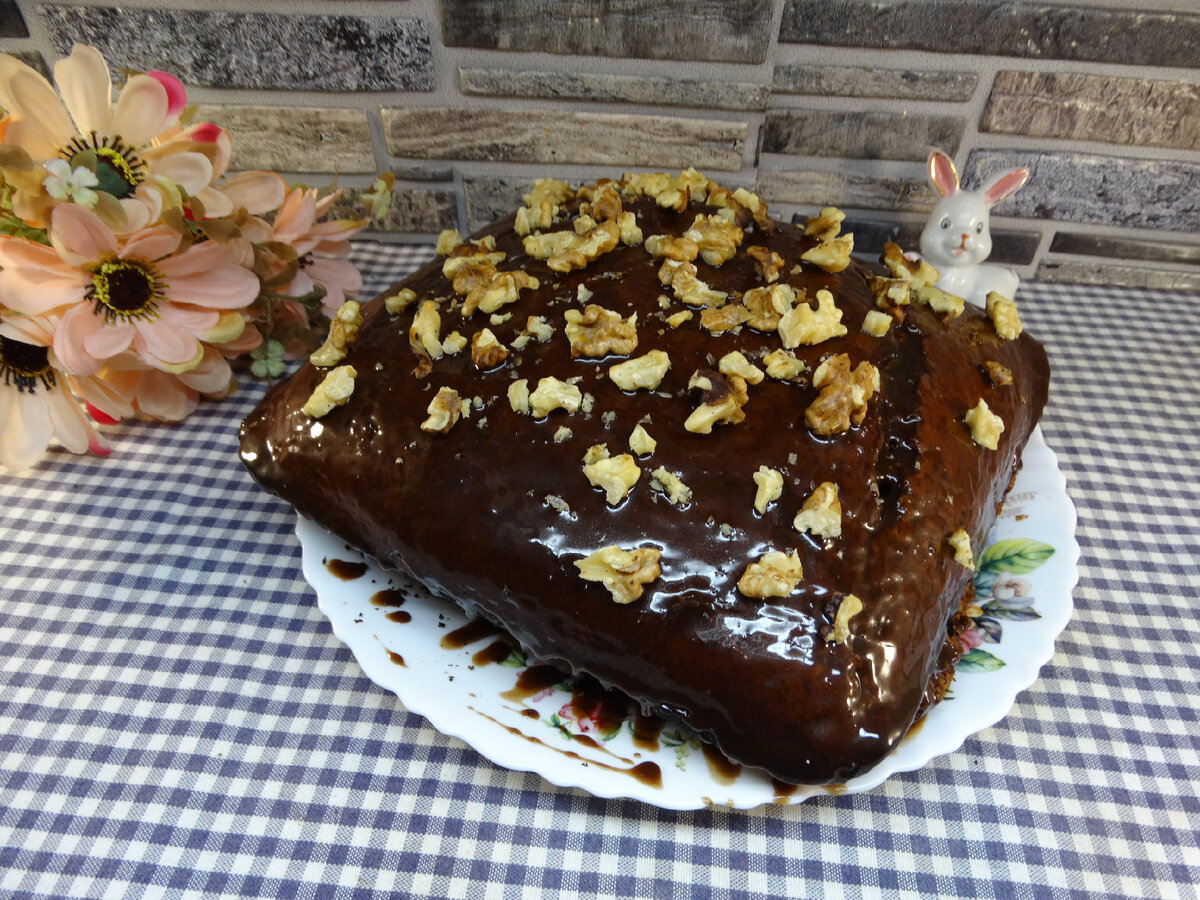 Шоколадный пирог с орехами на кефире | Готовим вкусно дома/ Кулинария/  Рецепты | Дзен