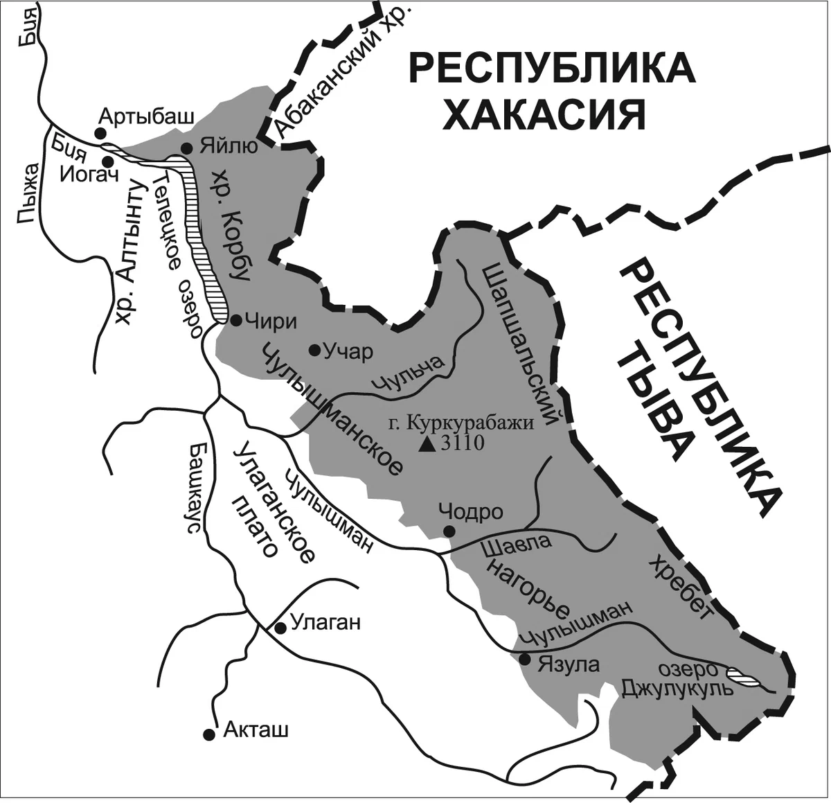 Озеро джулукуль карта