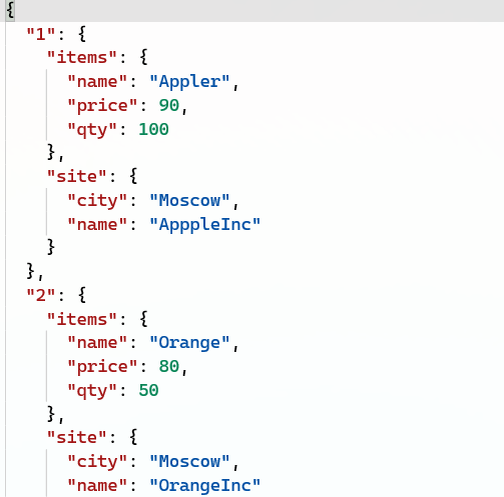 Формат json html. Формат json html