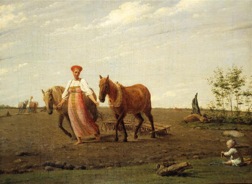 
А. Венецианов. На пашне. Весна. Первая половина 1820 годов.