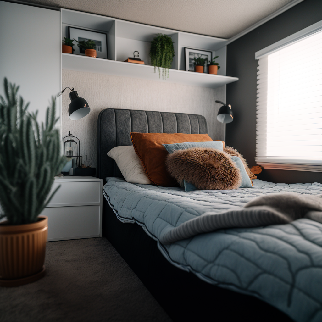 Полки у изголовья в стиле прованс