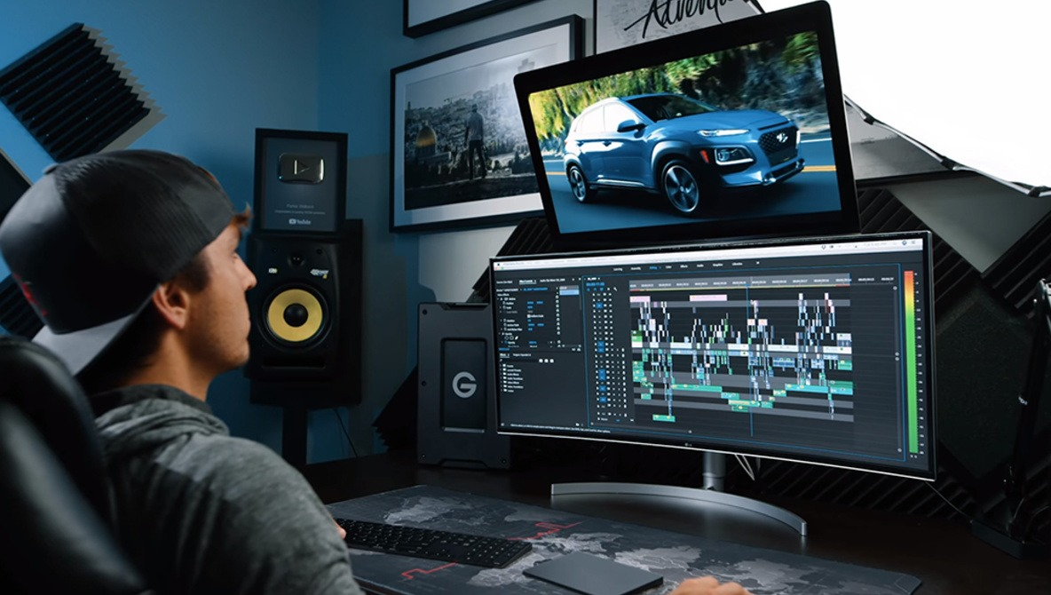 Создание профессионального видео. Видеомонтажер Premiere Pro. Профессия видеомонтажер. Человек монтирует. Видеомонтаж и Озвучивание.