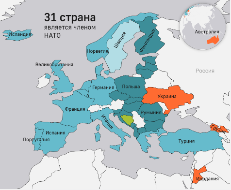 Карта НАТО (обновленная). Источник: ТАСС