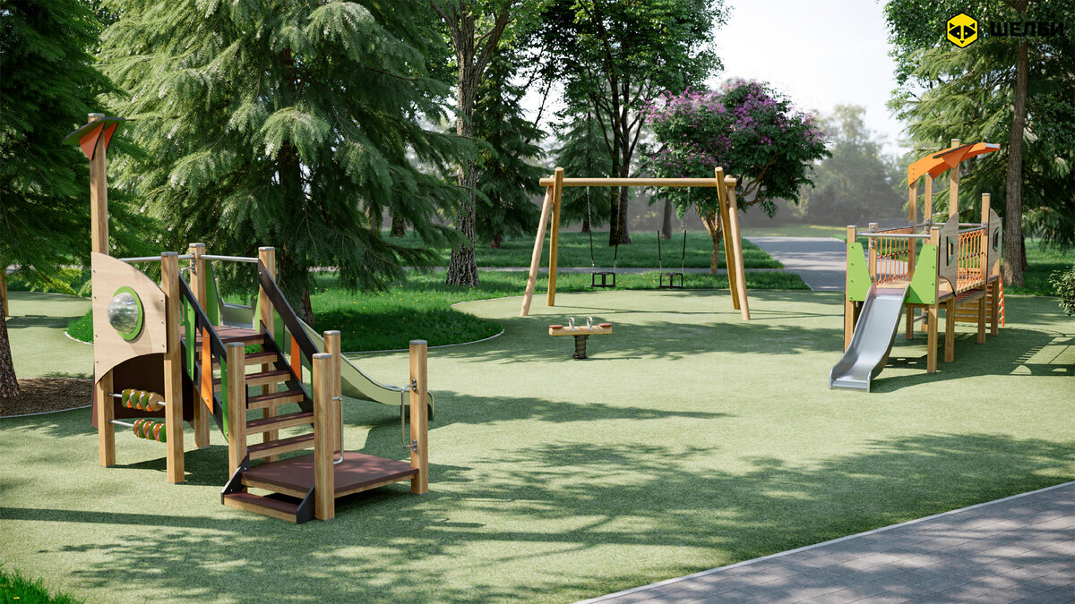 3d-визуализация проекта детской площадки Шелби