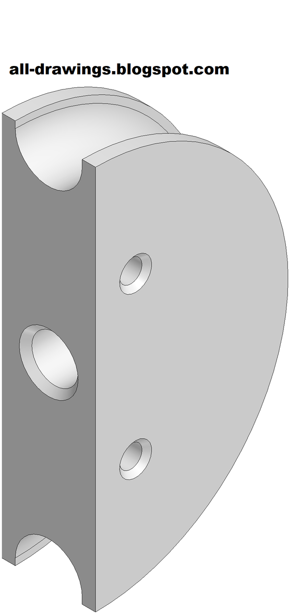 3D модель и чертеж пуансона для штампа гибки труб