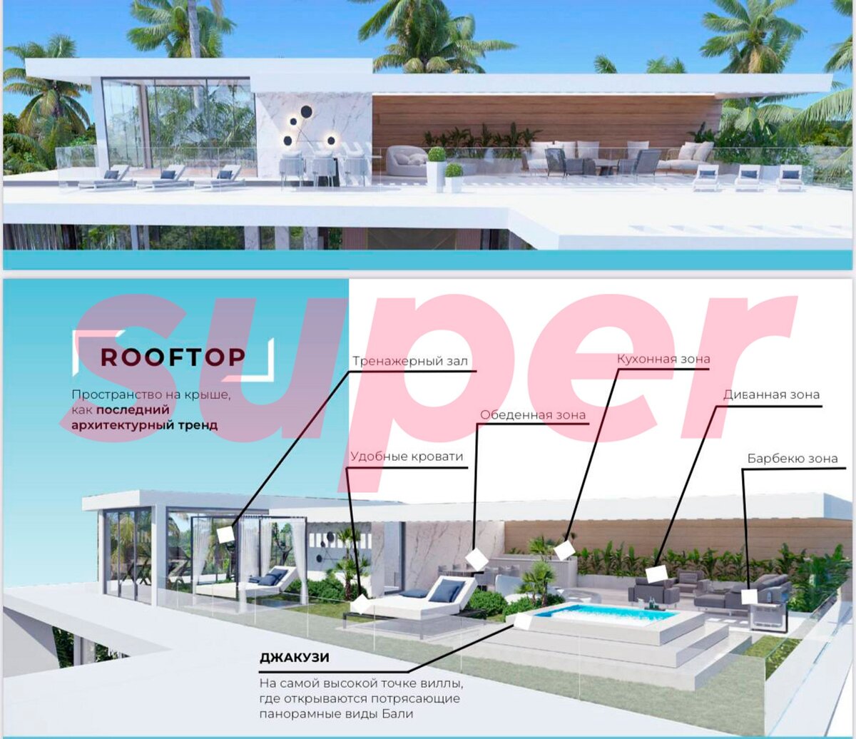    Проект лаунж-зоны на крыше Фото: Super