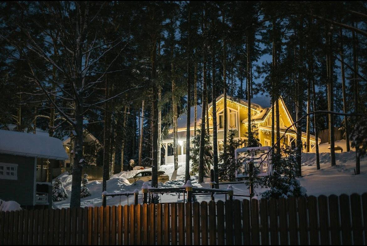 Коттеджный посёлок в зимнее время